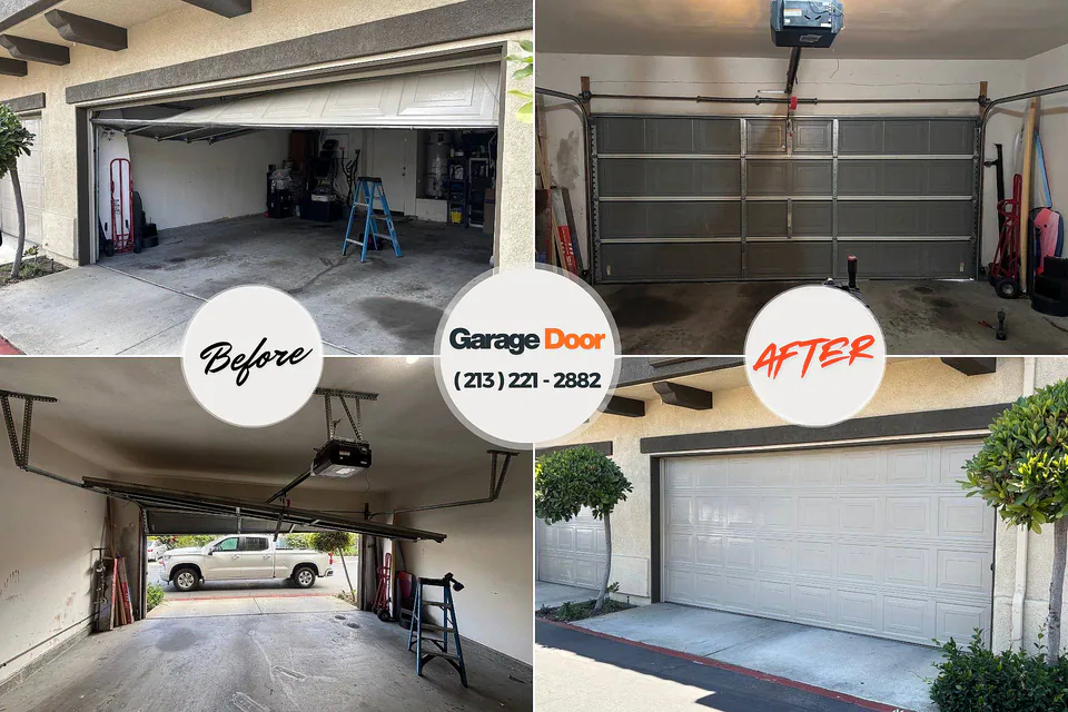 Before and after: garage door repair Sumiton, AL